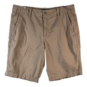 Gap Men's 33 Khaki‎ Chino Shorts 9" Inseam 100% Cotton Flat Front Casual Tan